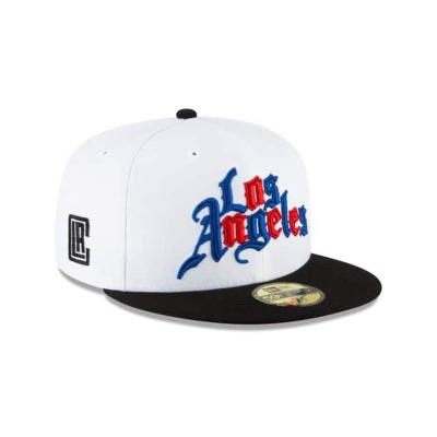 Black Los Angeles Clippers Hat - New Era NBA City Edition Alt 59FIFTY Fitted Caps USA7546832